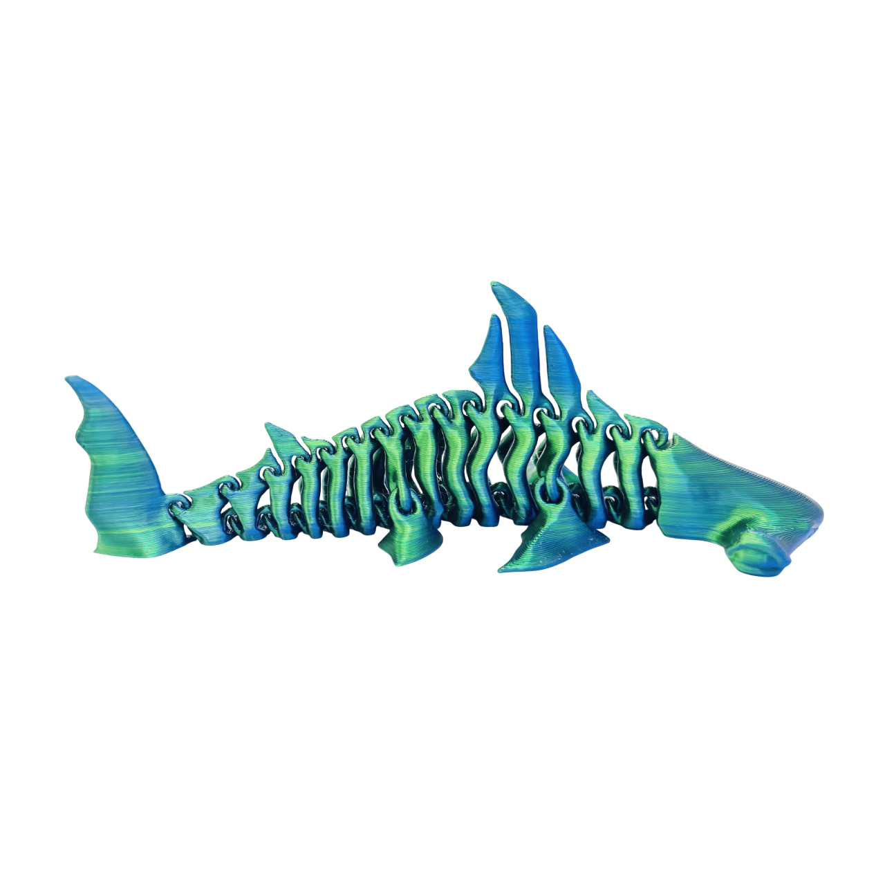 3D Printed Fidget Blue/Green Hammerhead 3D Printed Fidget Blue/Green Hammerhead