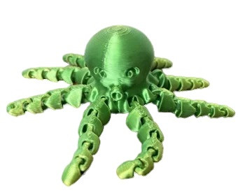 3D Printed Fidget  10cm - Green Octopus