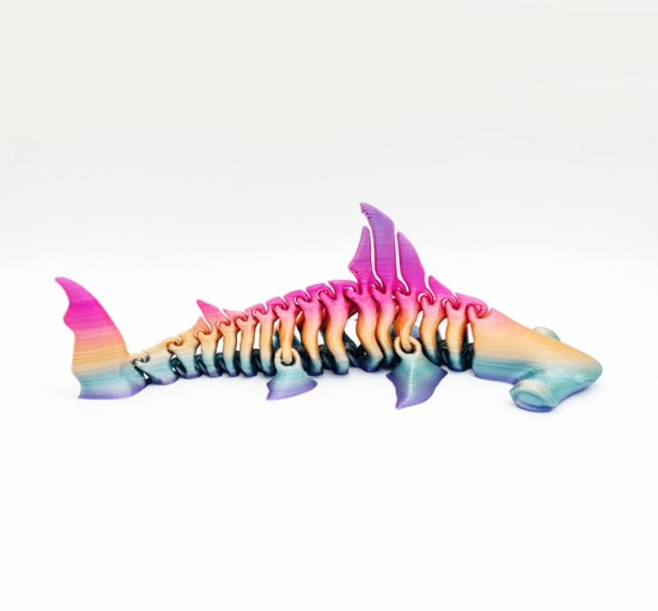 3D Printed Fidget 17cm - Multicoloured Hammerhead 3D Printed Fidget 17cm - Multicoloured Hammerhead