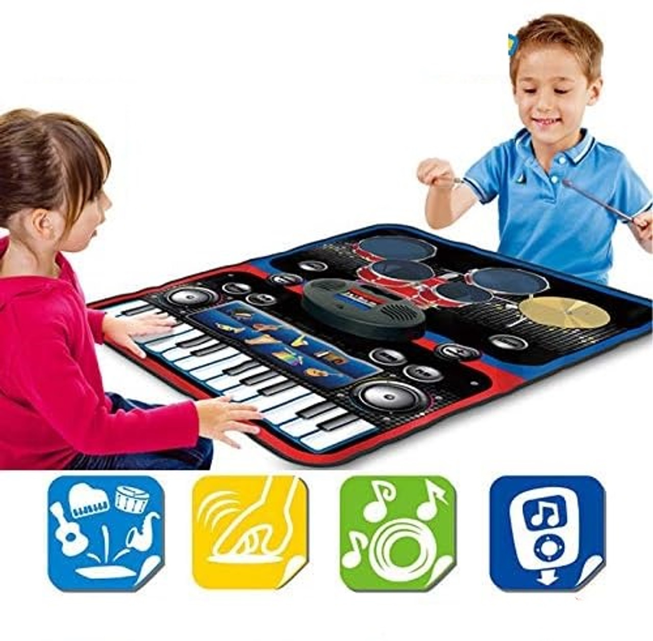 2-in-1 Music Jam Playmat with Drums & Keyboard 2-in-1 Music Jam Playmat with Drums & Keyboard