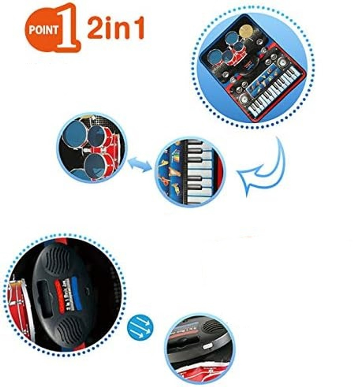 2-in-1 Music Jam Playmat with Drums & Keyboard 2-in-1 Music Jam Playmat with Drums & Keyboard