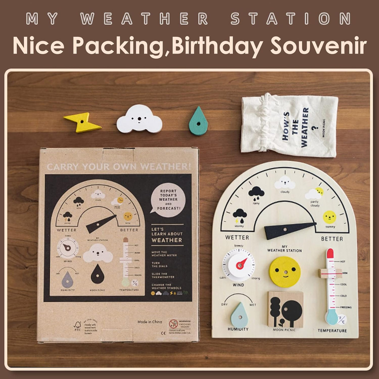 Wooden Play Weather Station