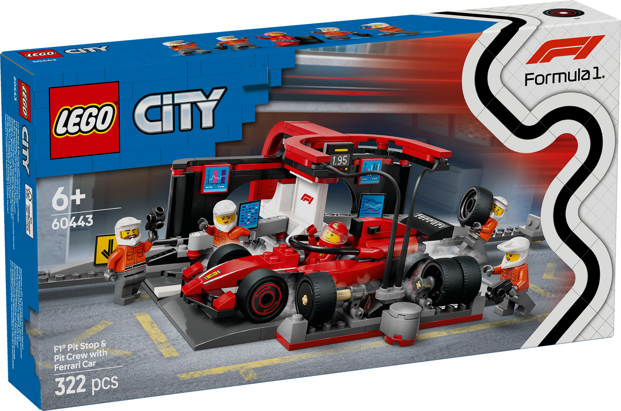 LEGO City F1 Pit Stop & Pit Crew with Ferrari Car 60443 LEGO City F1 Pit Stop & Pit Crew with Ferrari Car 60443