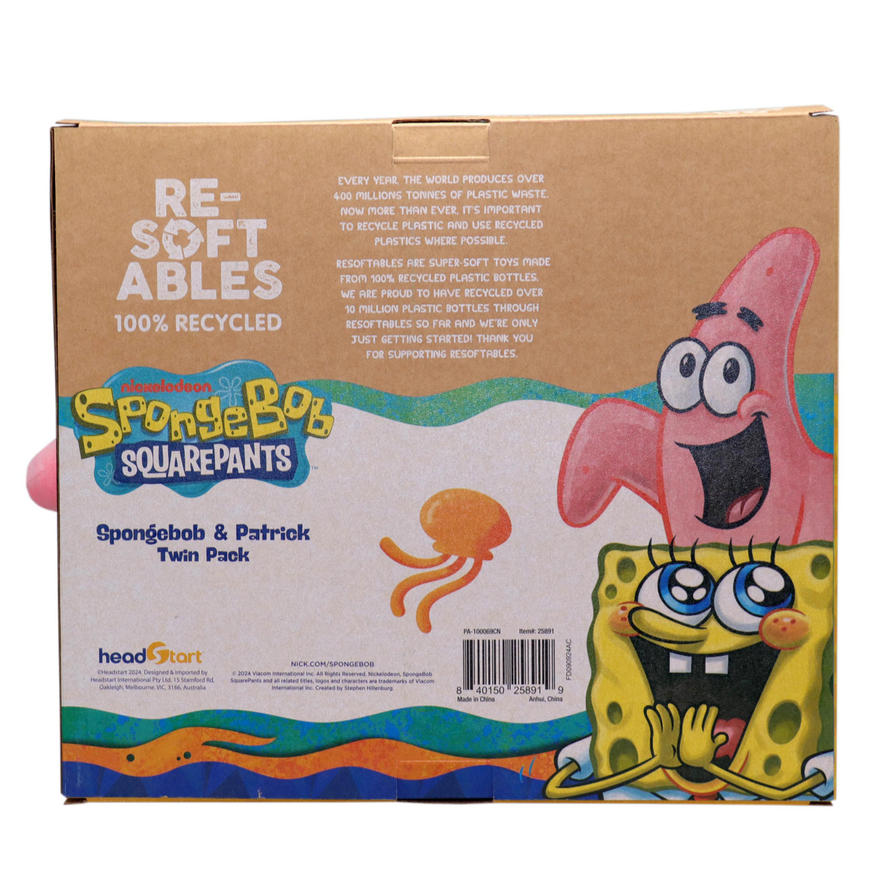 Spongebob Resoftables Spongebob & Patrick 10 inch Twin