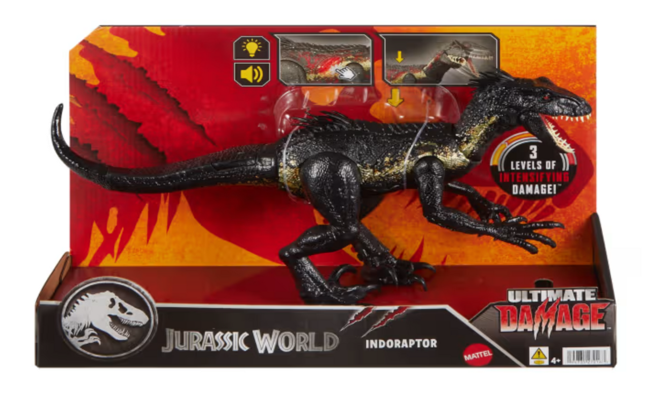 Jurassic World Ultimate Damage Indoraptor Dinosaur Figure with Lights & Sounds
