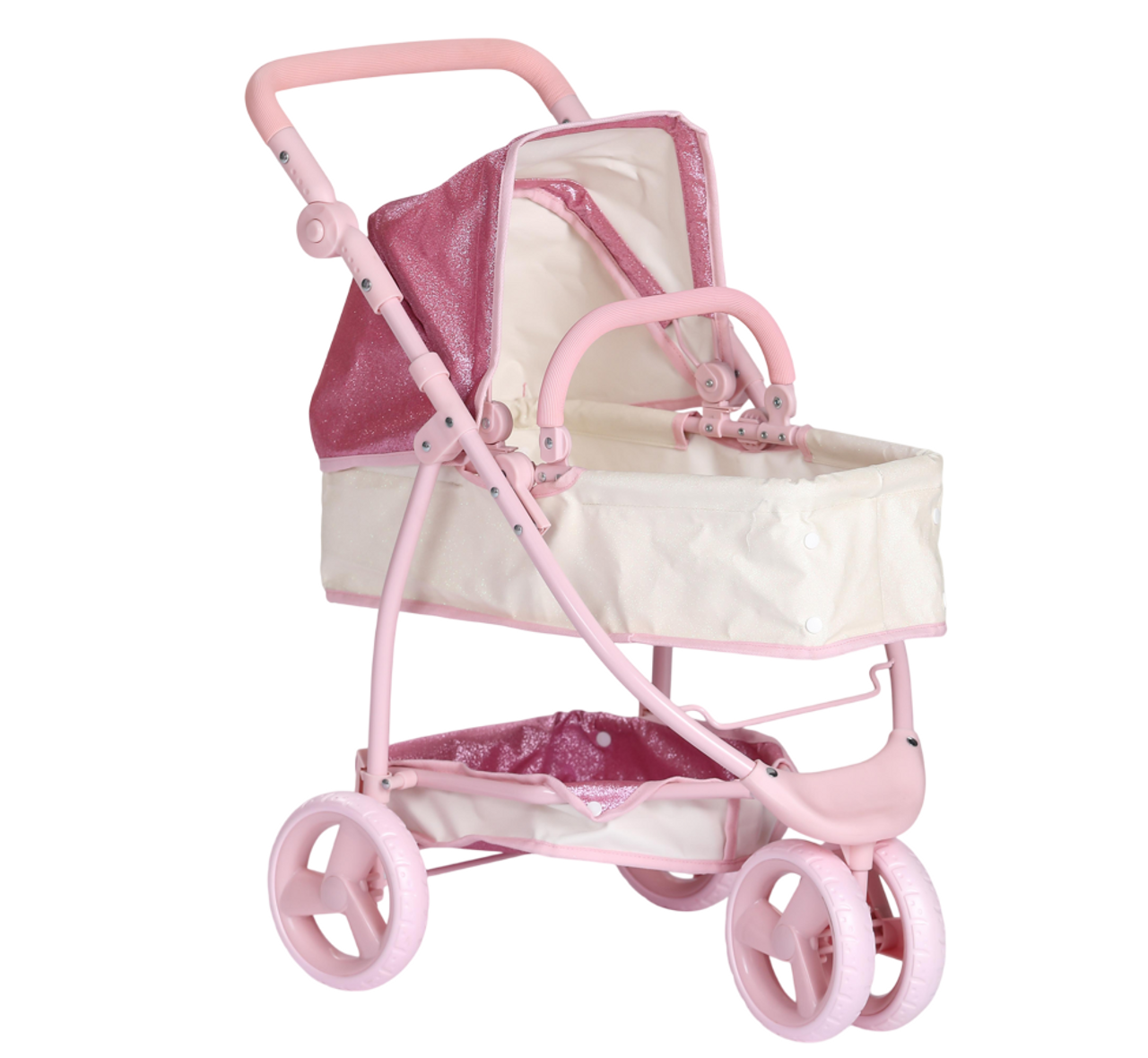 Baby Luxe Co Baby Doll Jogger Pram Pink Glitter Baby Luxe Co Baby Doll Jogger Pram Pink Glitter
