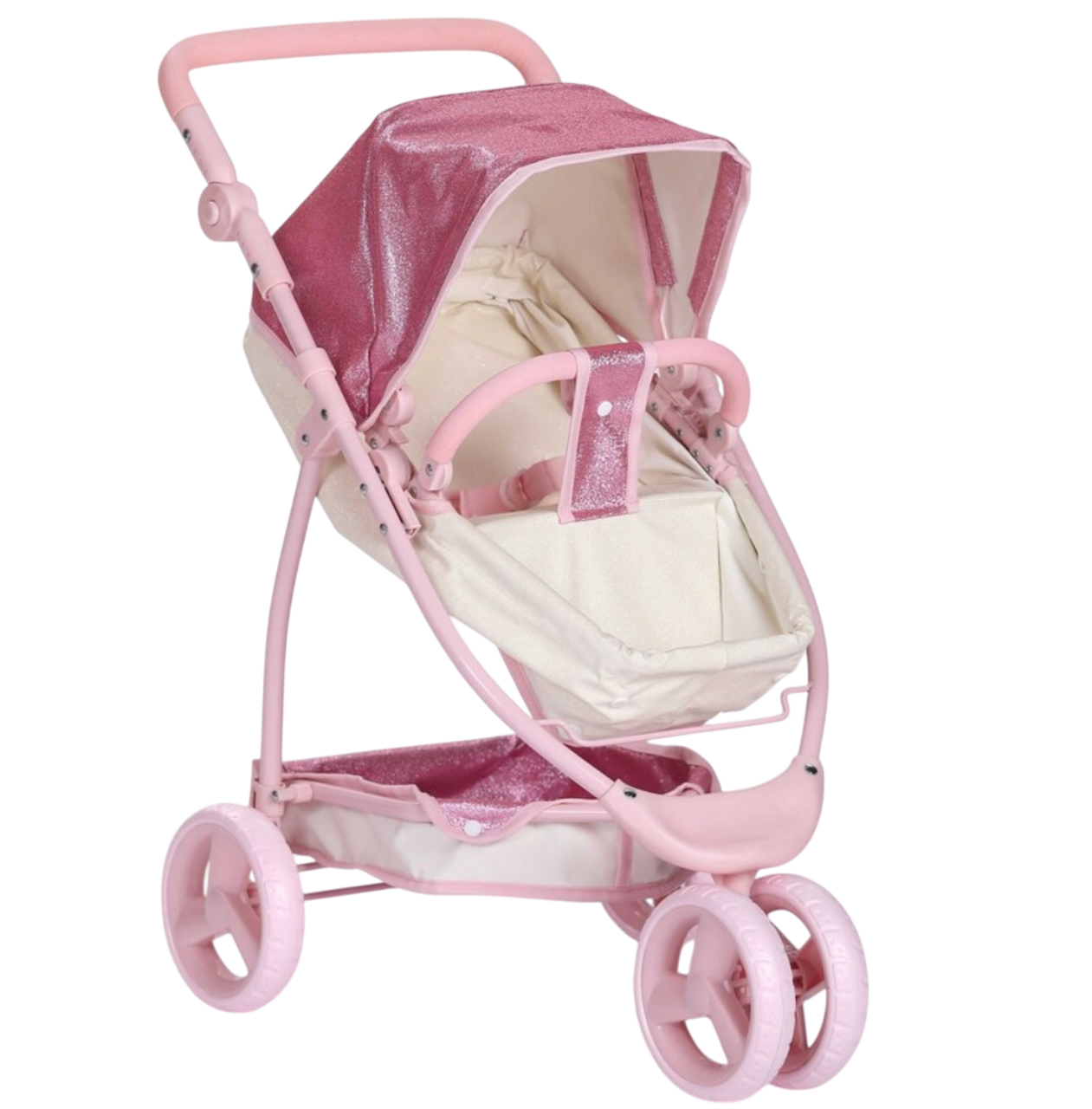 Baby Luxe Co Baby Doll Jogger Pram Pink Glitter Baby Luxe Co Baby Doll Jogger Pram Pink Glitter