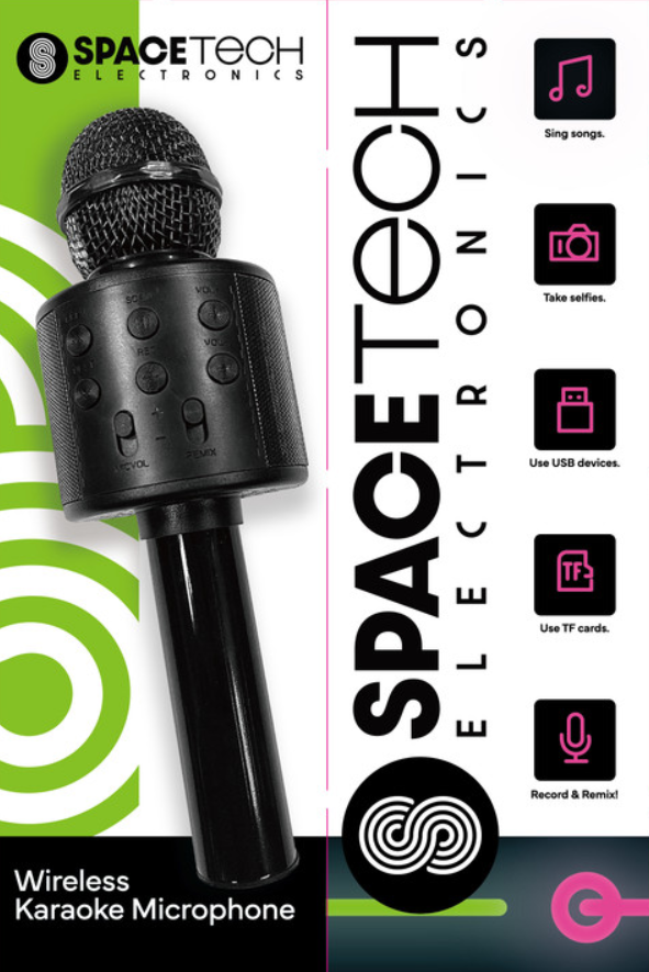 Spacetech Electronics Wireless Karaoke Microphone - Black