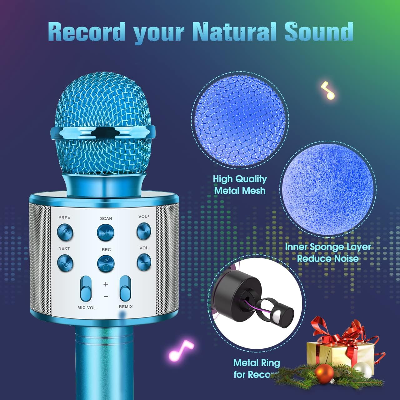 Spacetech Electronics Wireless Karaoke Microphone - Blue