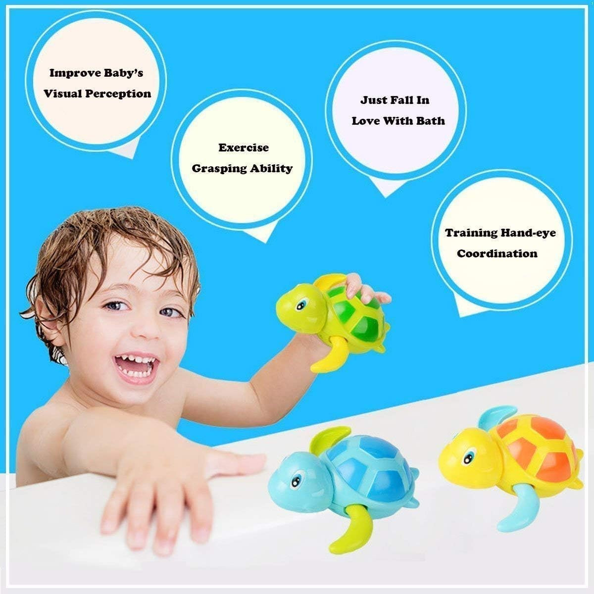 Wonder Co Grow Bath Toy Swimming Turtle