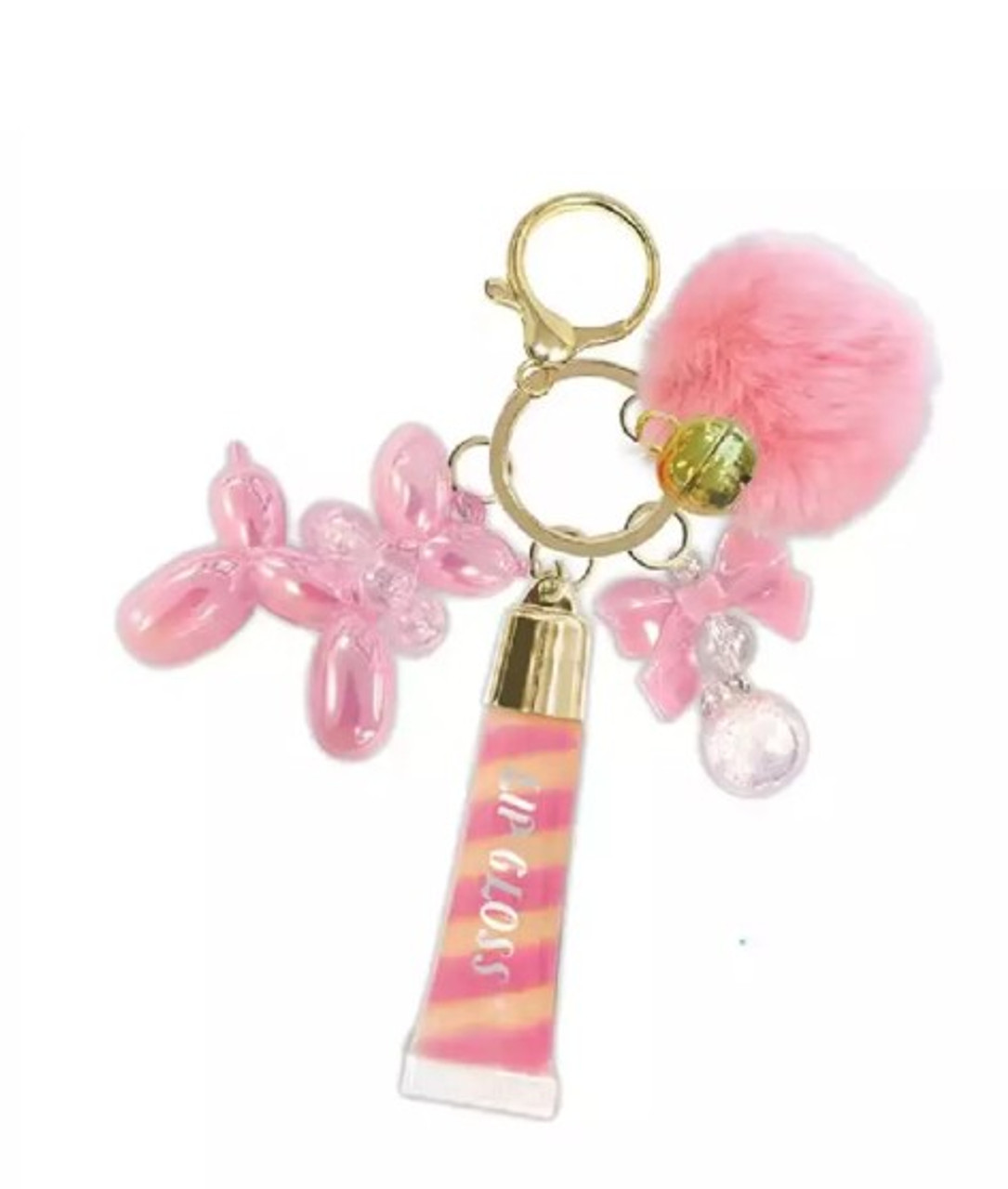 Trendy Lip Gloss with Keychain - Peach