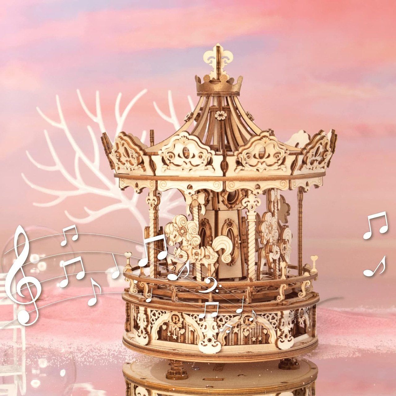 ROKR Romantic Carousel Music Box 