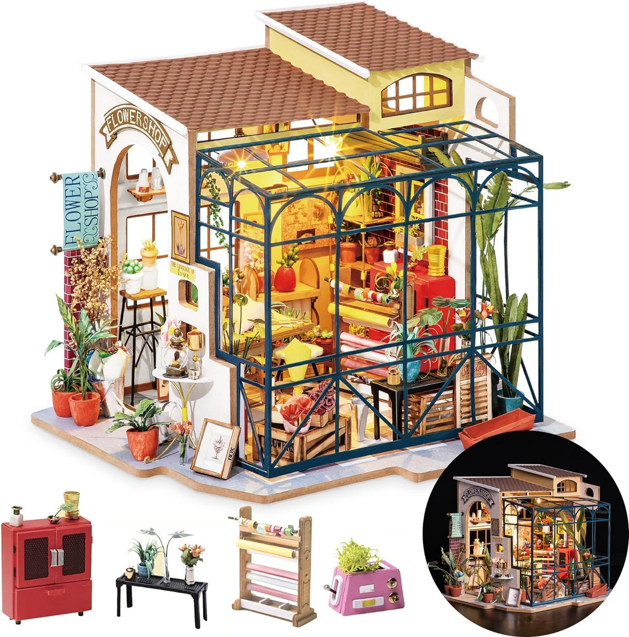 Rolife DIY Mini House - Emily's Flower Shop  Rolife DIY Mini House - Emily's Flower Shop