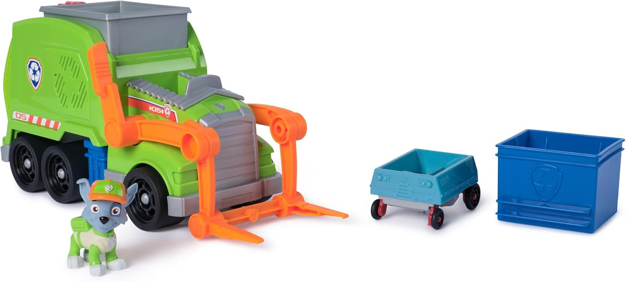 Paw Patrol Crush ’N’ Roll Recycling Lorry with Rocky Action Figure Paw Patrol Crush ’N’ Roll Recycling Lorry with Rocky Action Figure