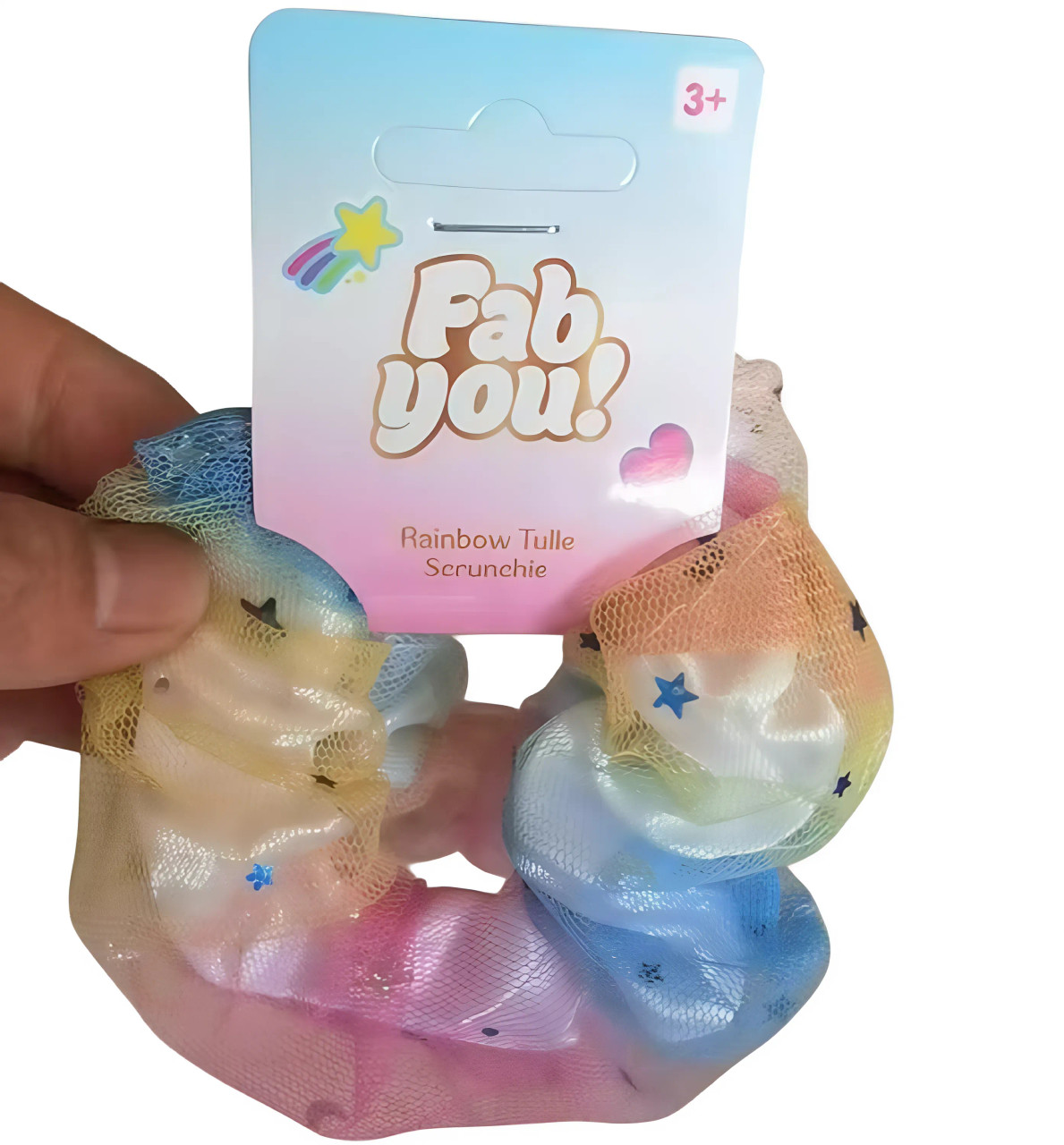 Fab You! Rainbow Tulle Scrunchie 