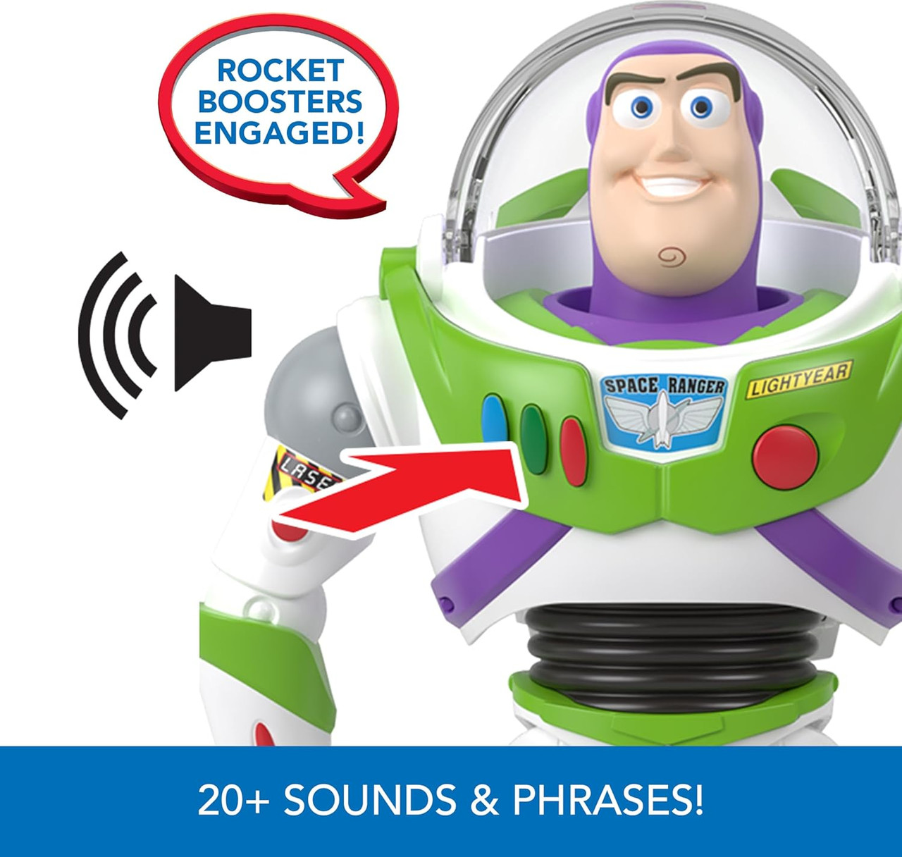Disney and Pixar Toy Story Buzz Lightyear 10 inch Action Figure with Rocket & Sounds