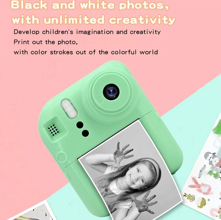 Instant Print Camera with Selfie Mode - Blue 