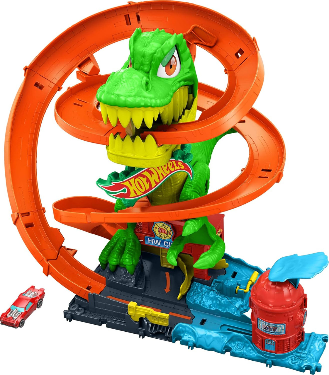 Hot Wheels City T-Rex Blaze Battle Playset