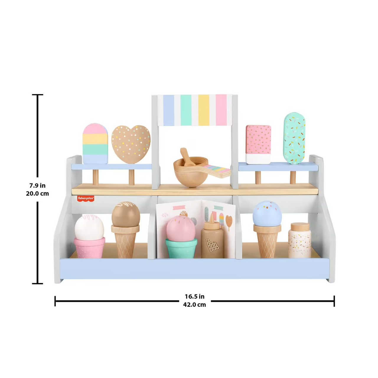 Fisher-Price Wooden Ice Cream Shop Set Pretend Play
