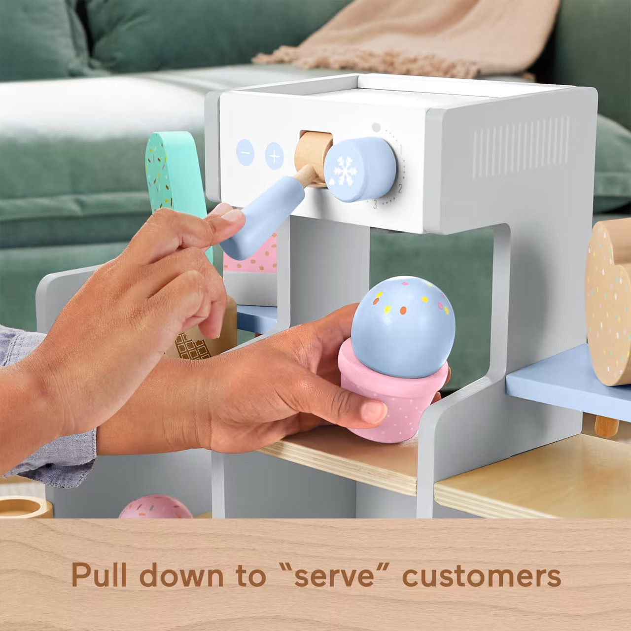 Fisher-Price Wooden Ice Cream Shop Set Pretend Play
