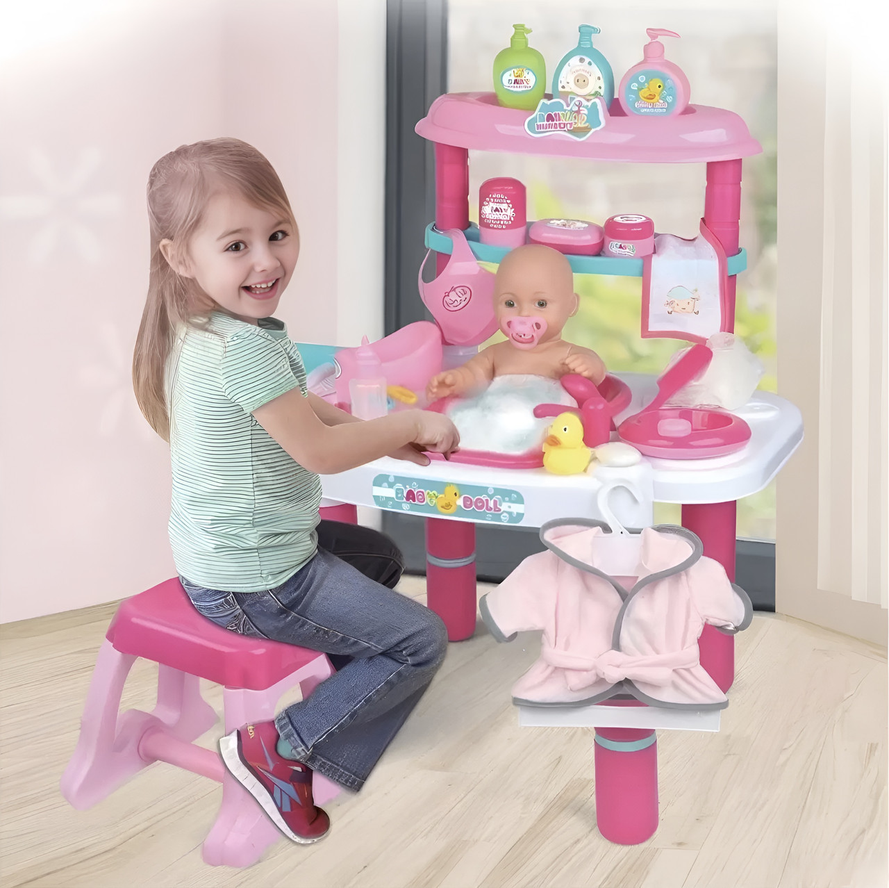 Baby Doll Bath Playset 