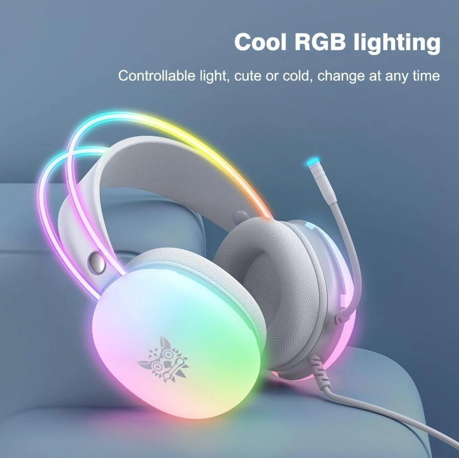 Onikuma X25 Neon Gaming Headset - White 