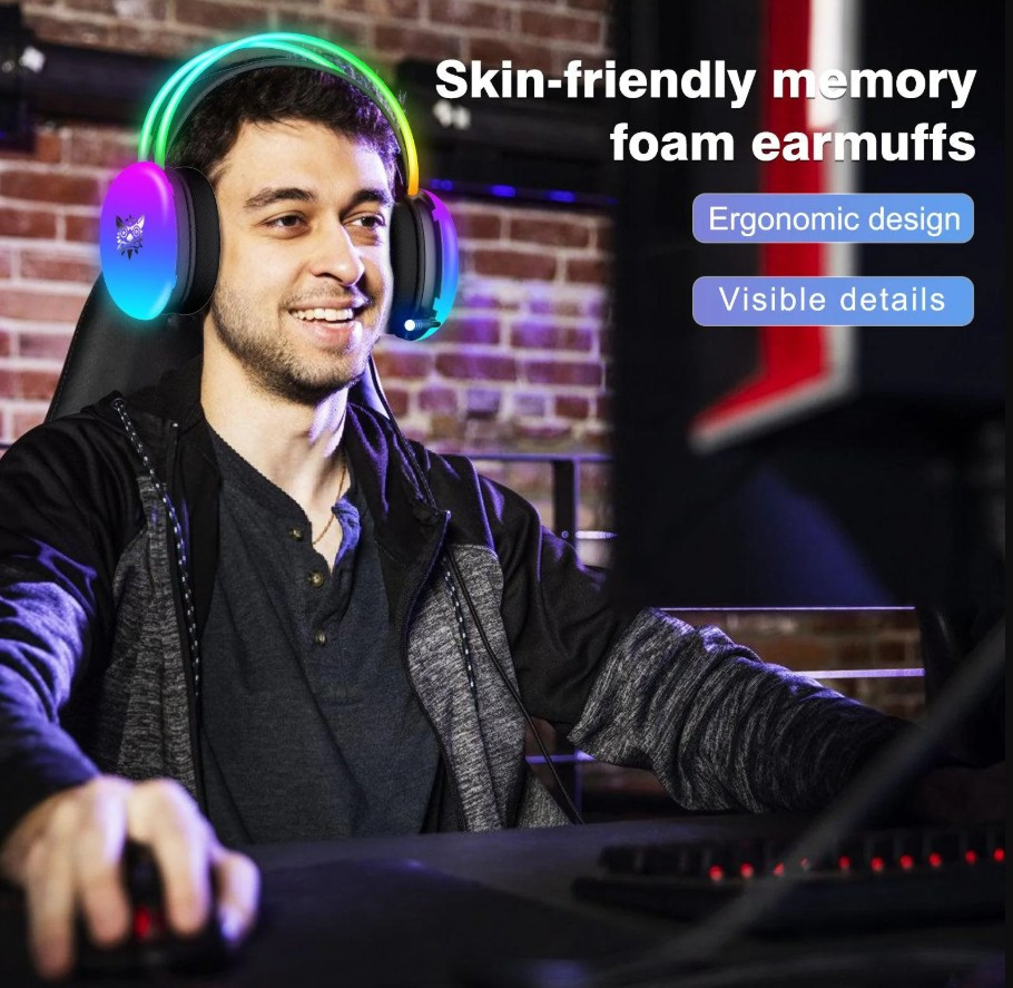 Onikuma X25 Neon Gaming Headset - White 