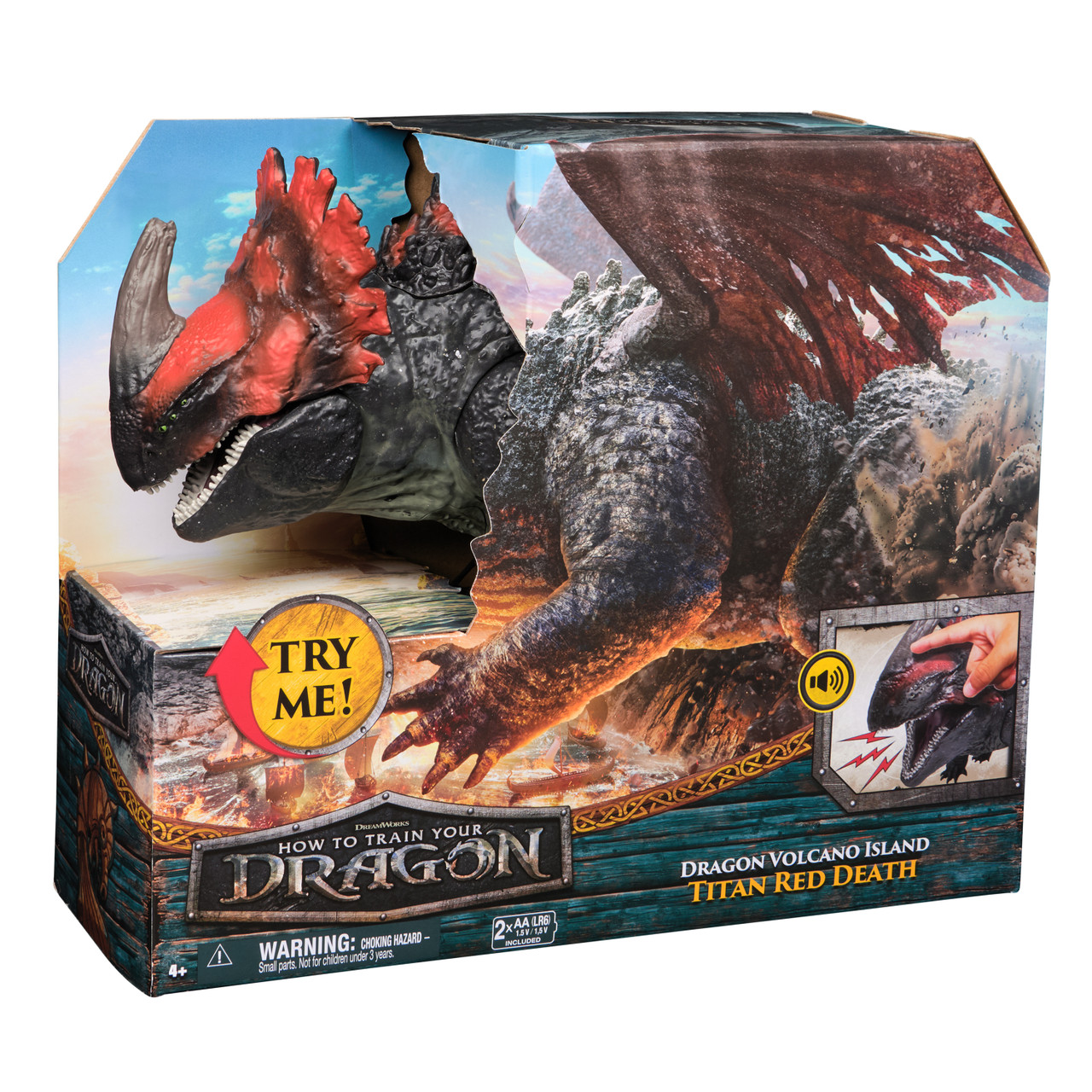Dreamworks How To Train Your Dragon - Titan Red Death 23 inch Dragon Volcano Island Action Figure