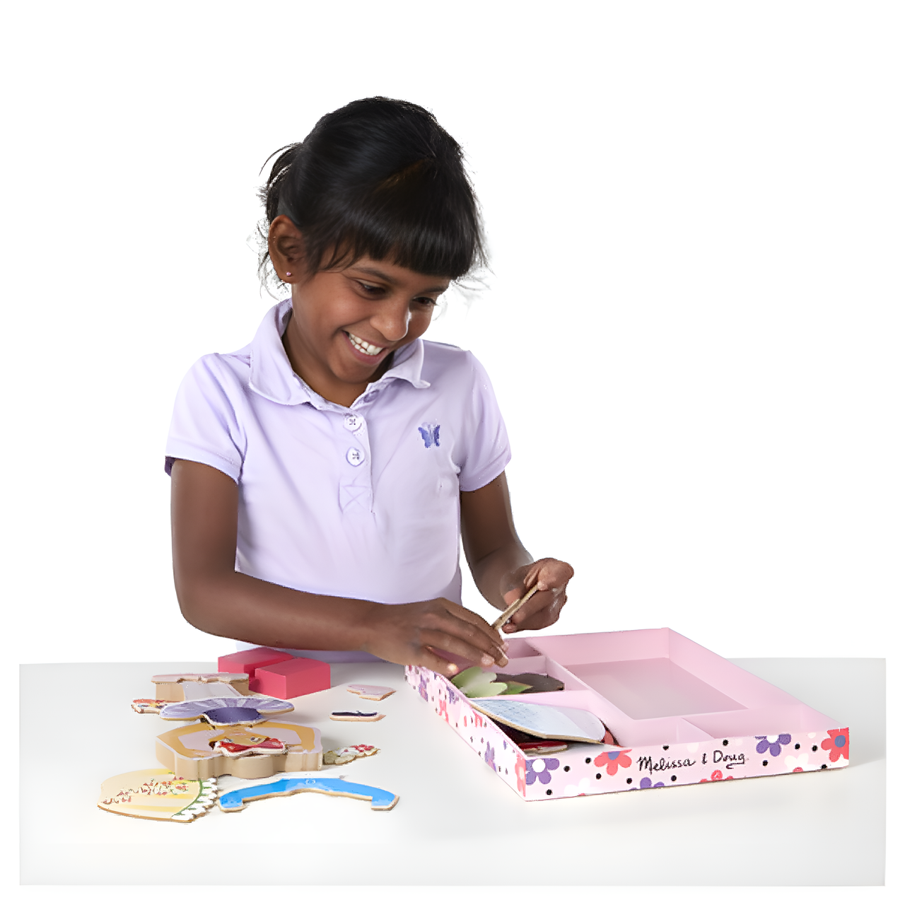 Melissa & Doug - Nina Ballerina Magnetic Wooden Dress-Up Doll Playset