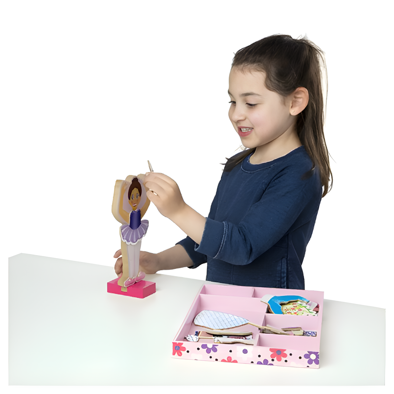 Melissa & Doug - Nina Ballerina Magnetic Wooden Dress-Up Doll Playset