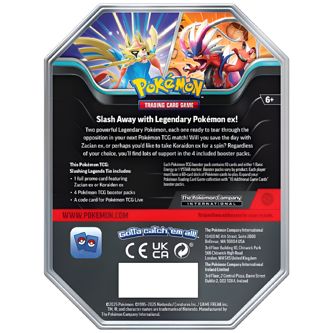 Pokémon TCG: Slashing Legends Tin Zacian ex