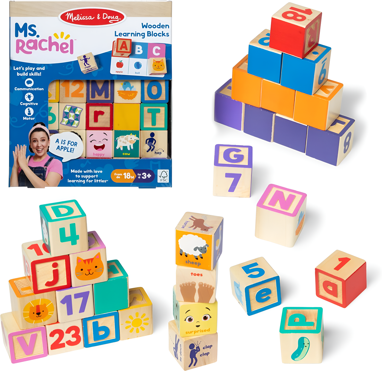 Melissa & Doug Ms. Rachel Wooden Learning Blocks Melissa & Doug Ms. Rachel Wooden Learning Blocks