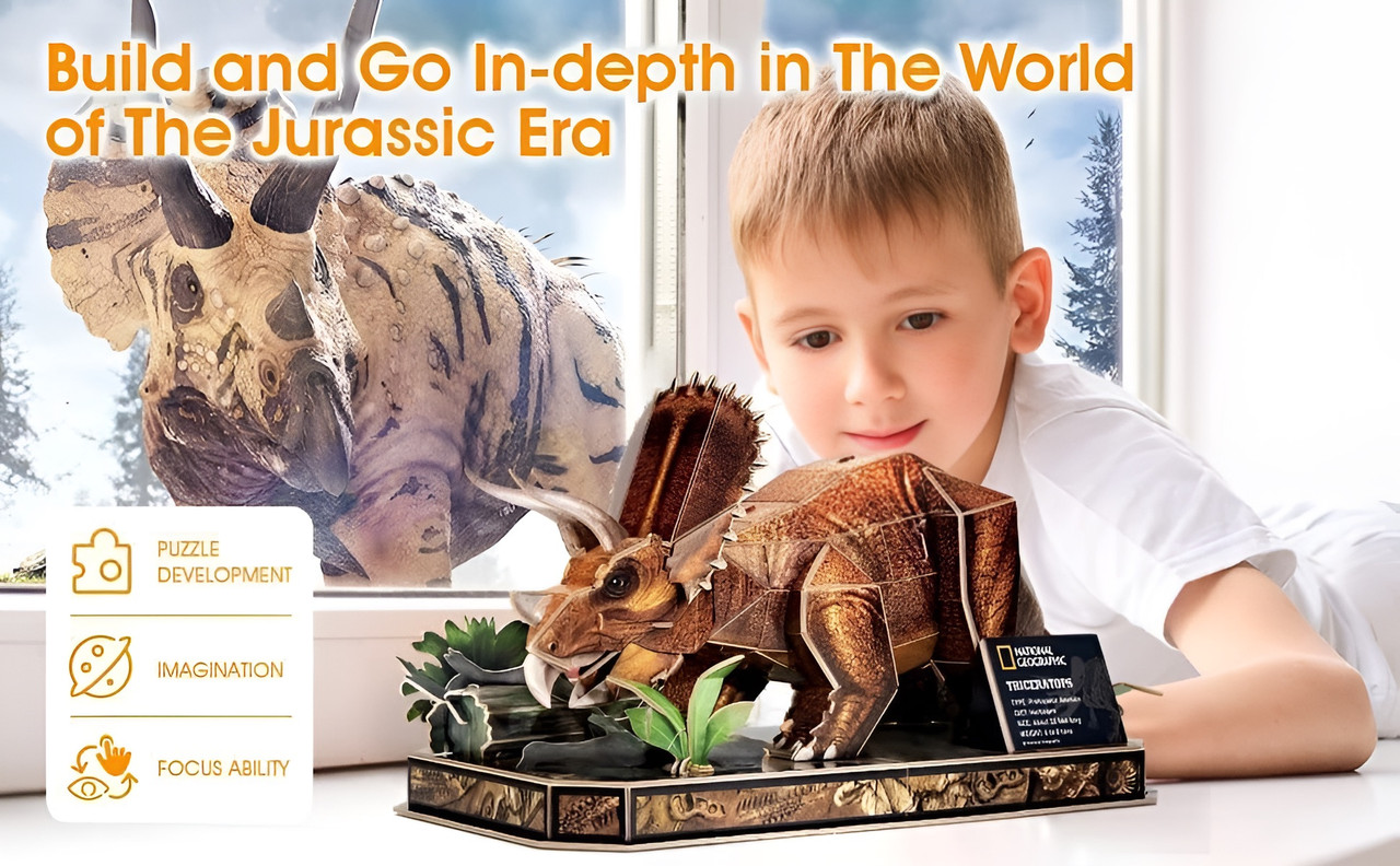 National Geographic Triceratops Dinosaur 3D Puzzle  44 Piece