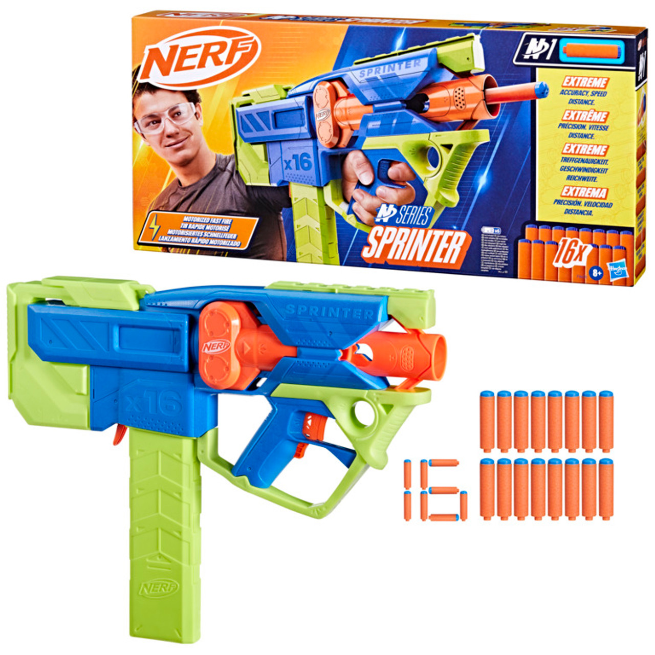 Nerf N Series Sprinter Motorized Blaster 16 Nerf N1 Darts