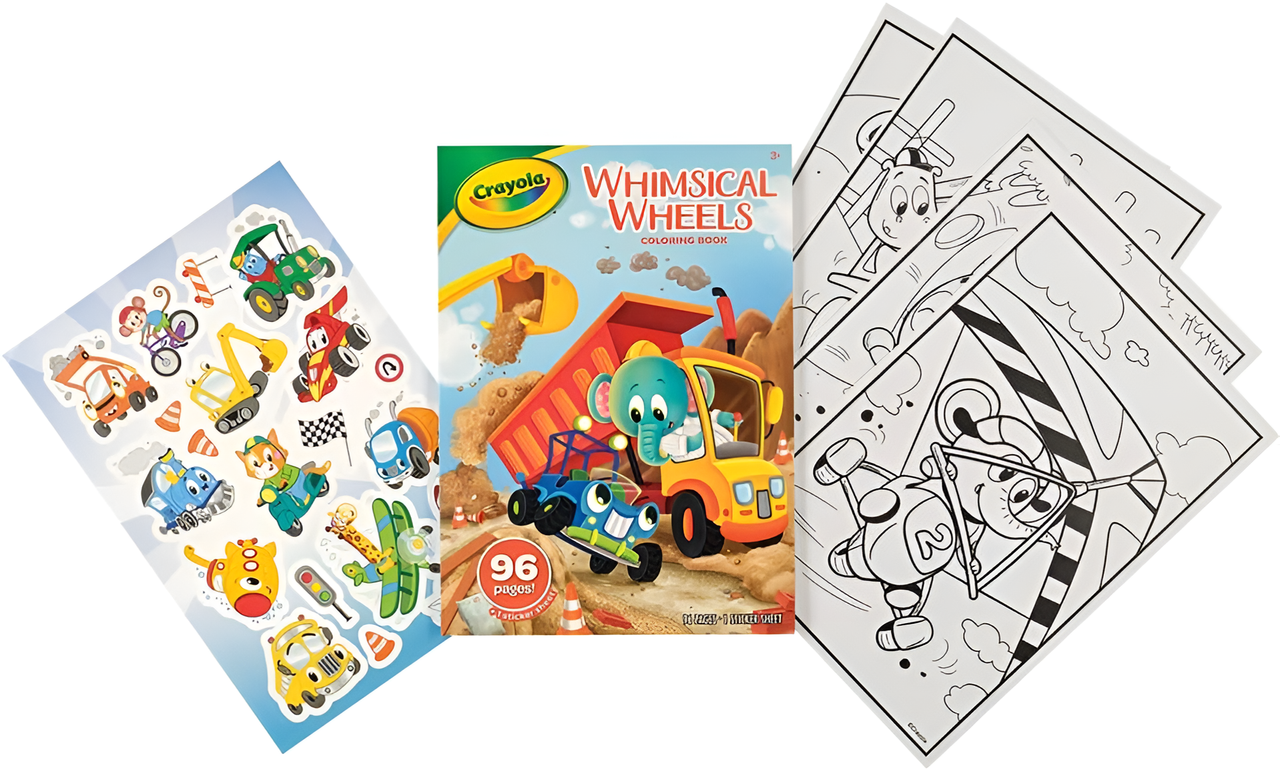 Crayola 96 Pages Colouring Book - Whimsical Wheels