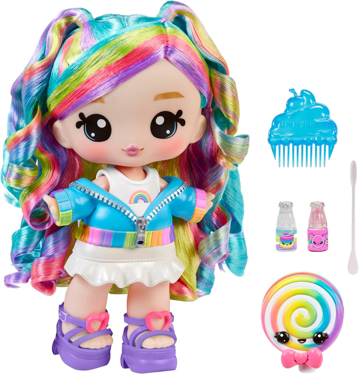 Yummiland Large Doll + Lip Gloss Pet - Skyler Rainbow Belt