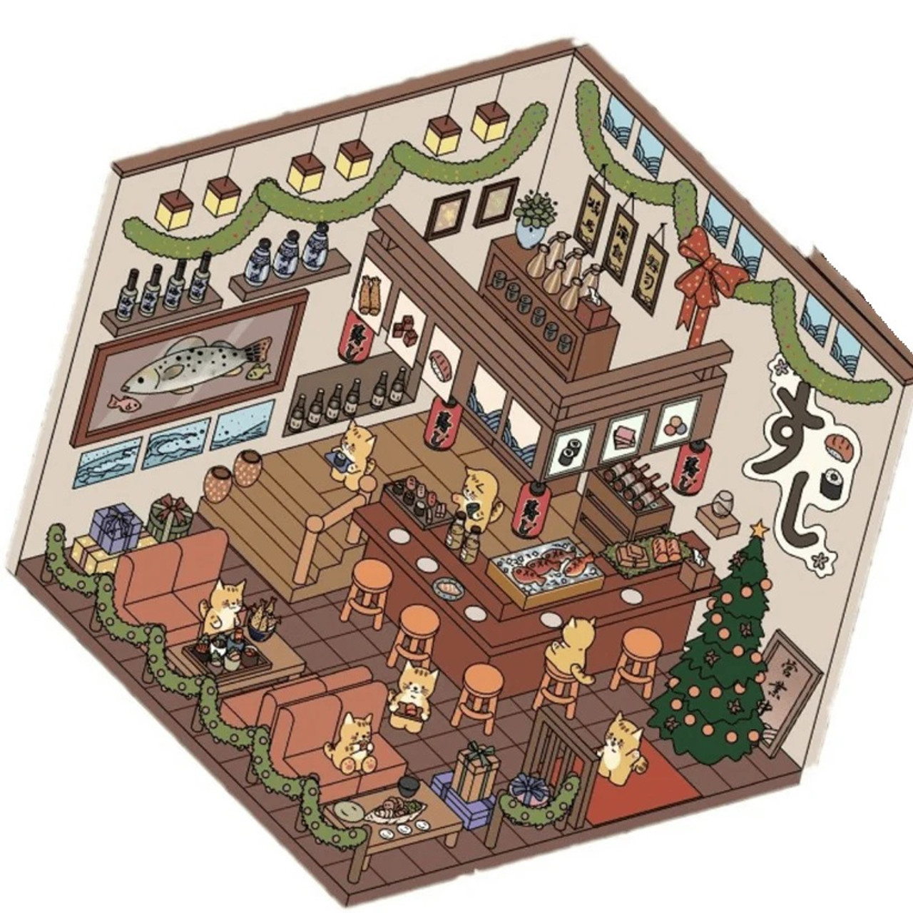DIY 3D Sticker - Catto's Japanese Restaurant DIY 3D Sticker - Catto's Japanese Restaurant