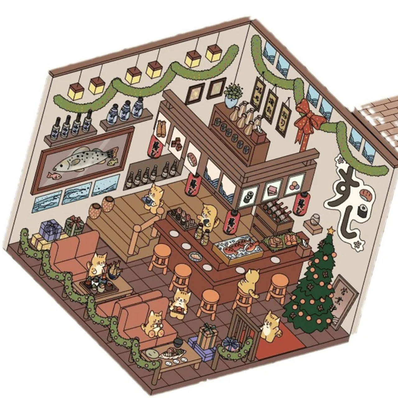 DIY 3D Sticker - Catto's Japanese Restaurant DIY 3D Sticker - Catto's Japanese Restaurant