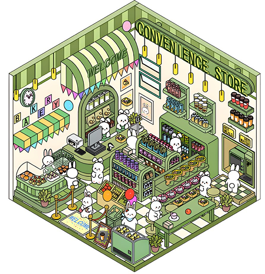 DIY 3D Sticker - Bunny's Convenient Store