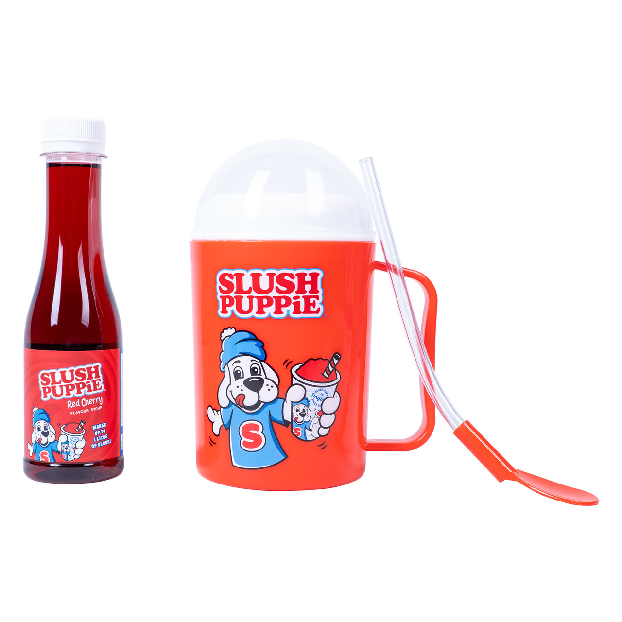 Slush Puppie Making Cup & Red Cherry Syrup Set