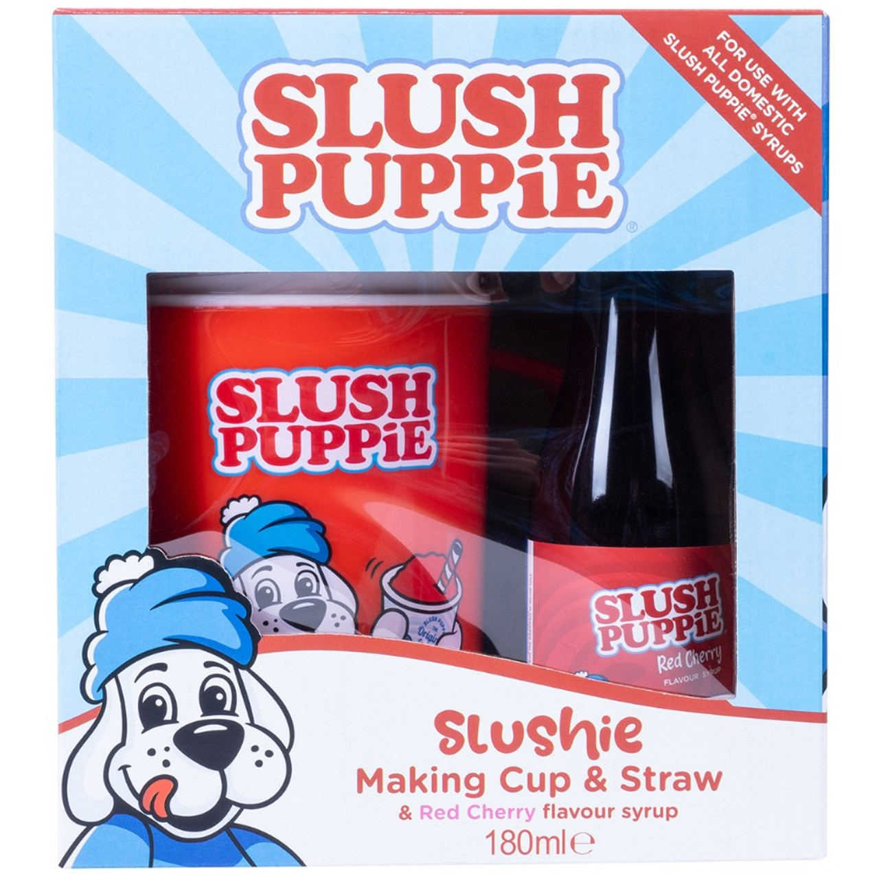 Slush Puppie Making Cup & Red Cherry Syrup Set