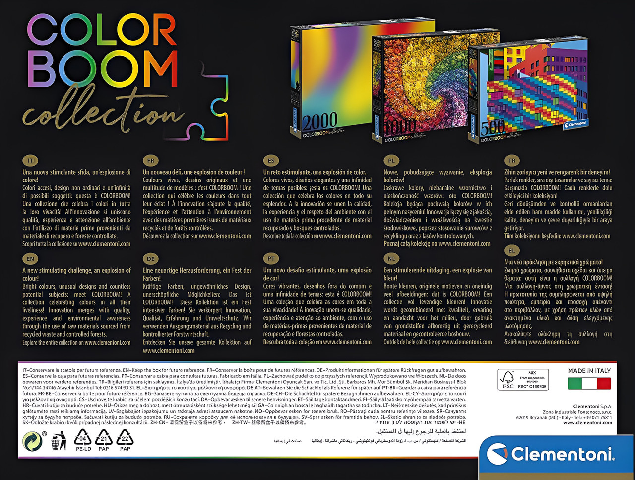Clementoni - Colourboom Pixels Puzzle 1500PC Clementoni - Colourboom Pixels Puzzle 1500PC