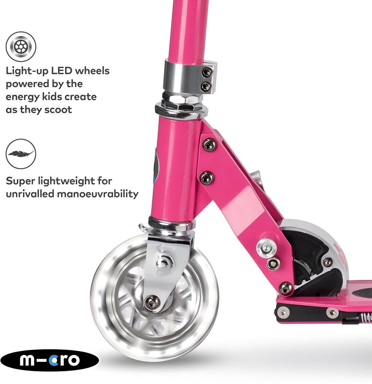 Micro Sprite Light Up Kids Scooter - Pink