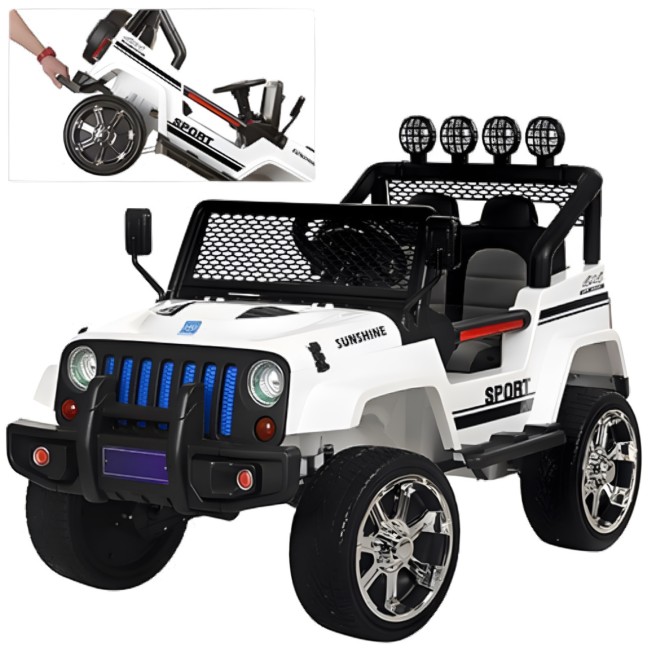 White Off-Road Electric Ride-On Jeep White Off-Road Electric Ride-On Jeep