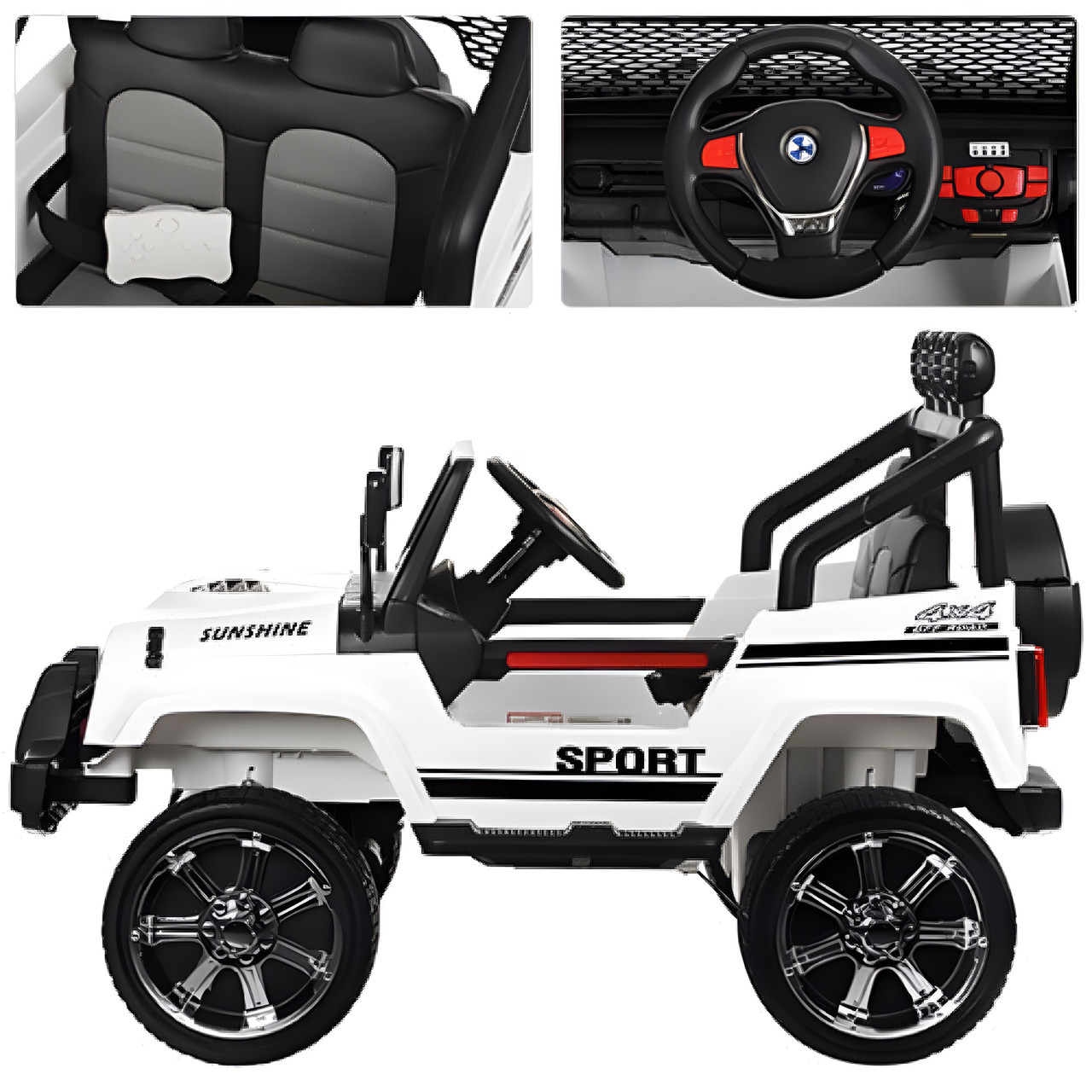 White Off-Road Electric Ride-On Jeep White Off-Road Electric Ride-On Jeep