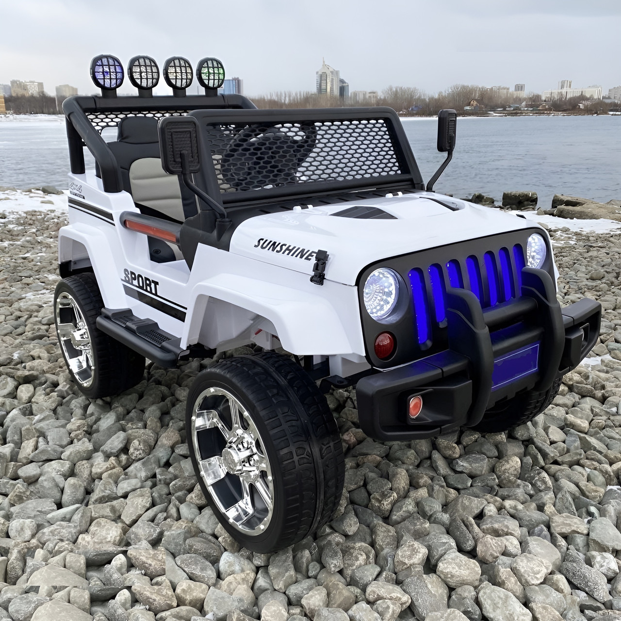 White Off-Road Electric Ride-On Jeep White Off-Road Electric Ride-On Jeep