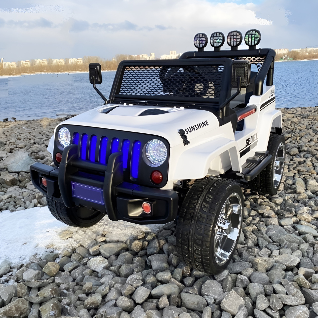 White Off-Road Electric Ride-On Jeep White Off-Road Electric Ride-On Jeep