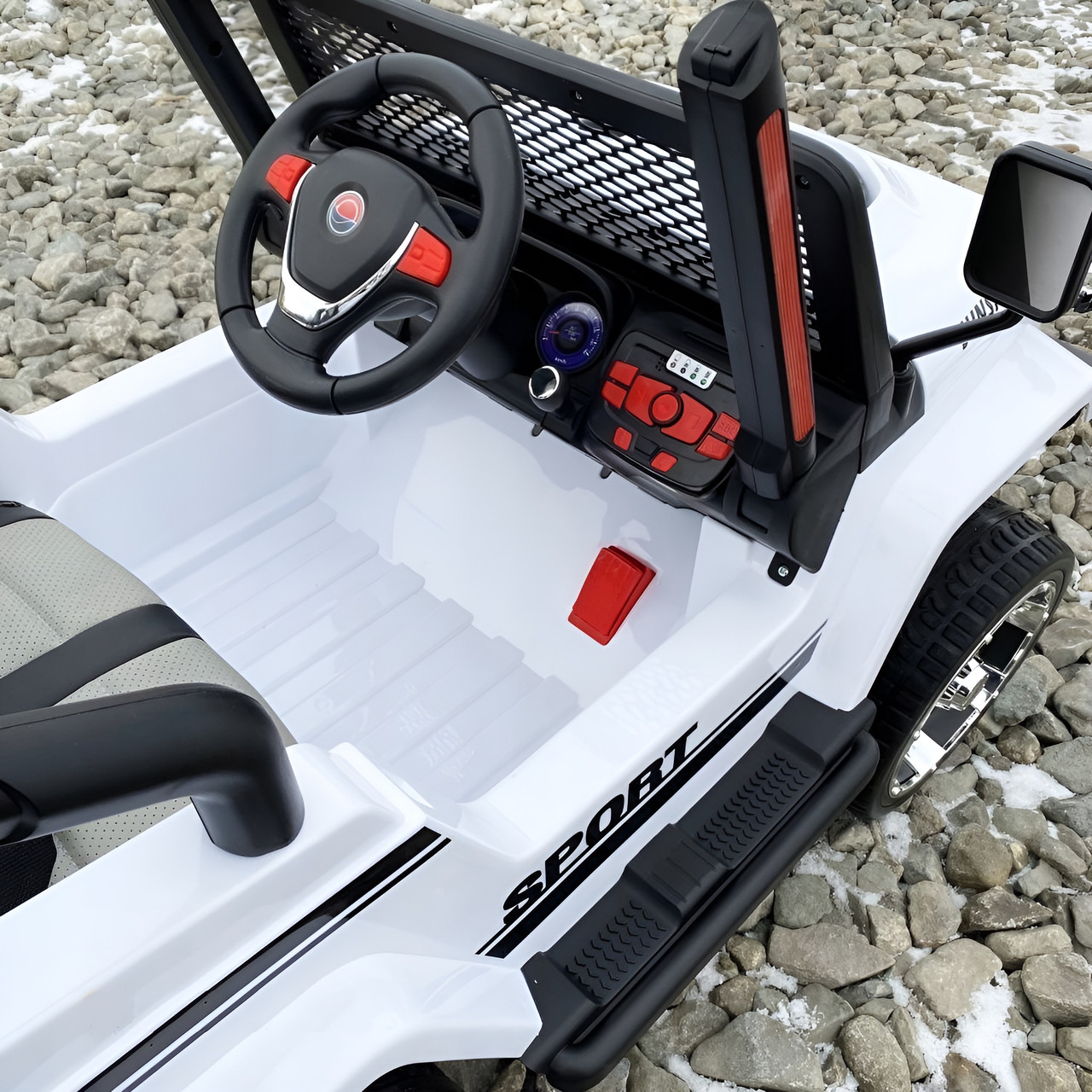 White Off-Road Electric Ride-On Jeep White Off-Road Electric Ride-On Jeep