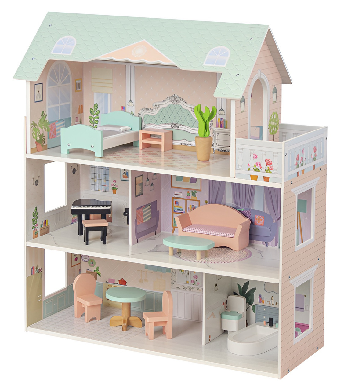Children's Wooden Dollhouse Children's Wooden Dollhouse