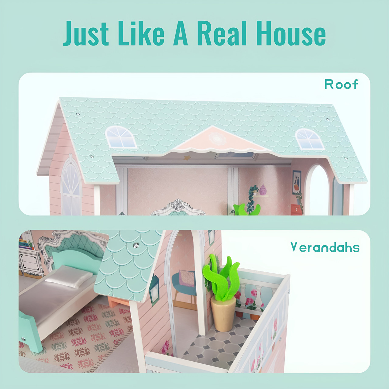 Children's Wooden Dollhouse Children's Wooden Dollhouse